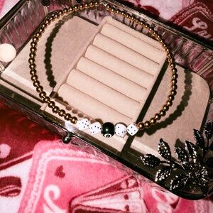 High stakes Elegant Gold Beaded Necklace